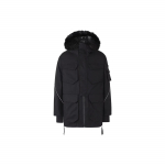 Adidas Terrex FW22 tvirta gobtuvu kailinė apykaklė su užtrauktuku i&scaron;siuvinėta logotipu pūkinė striukė Unisex striukės juodos HM9698 XL