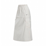 Nike Sportswear Essential Nuimama Dvi&scaron;alė Cargo Audinio Laisva Sportinė Laisvalaikio Ilga Sijonas Moteri&scaron;ki Sijonai Baltas FV7504104 M