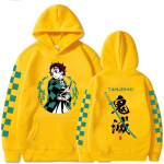 Demon Slayer Japan Anime Didingo dydžio gobtuvas Tanjiro Kamado Vyri&scaron;ki megztiniai Y2k Harajuku Unisex laisvalaikio megztiniai rūbų vir&scaron;ūnės XL