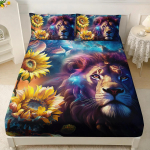 Laukinio gyvūno tigro ir liūto paklodės Super King dydžio, su 1 pagalvės užvalkalu, paklodės miegamojo dekorui, dovana, 30 cm gylio ki&scaron;enė 90x200cm Deep 30cm