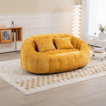 Sofa Pupų Mai&scaron;as Sofa Tinginys Sofa Patvari Komforti&scaron;ka Atsilenkiama Kėdė Akcentinė Grindų Mink&scaron;tas Lounge Krėslas Geltonos Spalvos Velūro