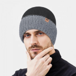 Faux Mink Lined Knitted Beanie and Neck Warmer One Size