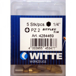 Tournevis Witte - 4284469 -Lot de 5tournevis de bits, 2x 25mm, Bitflex TIN BOX