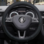 100% DERMAY Brand Leather Car Steering Wheel Cover for Skoda Octavia A5 A7 RS Octavia 2 3 Combi Auto interior Accessories juoda