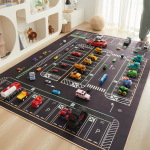 Animacinis automobilis Eismo kri&scaron;tolinis stulpelis Kilimas Vaikų kambario laipiojimo kilimėlis Namų neslystantis ir ne&scaron;varumams atsparus Svetainės kilimėlis 80x120cm 32x47inch gray