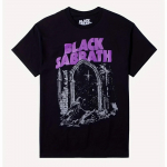 Vyri&scaron;ki juodi Black Sabbath Night Arch grafikos mar&scaron;kinėliai Patogūs medvilniniai apvalia kaklo i&scaron;kirpte trumparankoviai 180g S