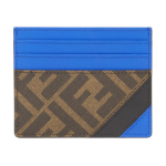 Fendi įstrižų dryžuotos tekstūros FF ra&scaron;to ver&scaron;ienos kortelių dėklas Vyri&scaron;ki aksesuarai Mėlynas rudas 7M0164AFCBF1Q1O Basic Set (Bag+Dust Bag)