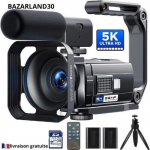 Cam&eacute;scope 5K - BAZARLAND30 - 56MP - Vision nocturne IR - &Eacute;cran tactile 3 rotatif - WiFi