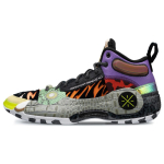 Li Ning WOW 10 Zoo Cushioning Slip Resistant Mid top Basketball Shoes Men's Black Purple Blue ABAS075-3 49.5 black