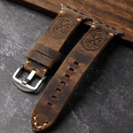 Odinė Odinė Apyrankė 40MM 44MM 45MM 49MM Laikrodžio Dirželis Apple Watch 9 7 8 6 5 SE Ultra 2 Brown&Silver-49mm