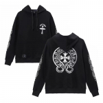 823 CHROME HEARTS 2026 M. Rudens ir Žiemos Naujas Didelio Dydžio Klasikinio Stiliaus Logotipinis Džemperis su Gobtuvu, Tinka Dėvėti Poroms S juoda