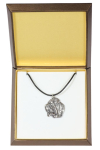 Neapolitan Mastiff, Mastino Napoletano - Dog necklace in gift box, silver-plated locket for dog fan, striking pendant by Art-Dog brand sidabras