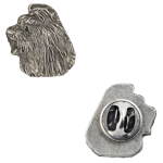 Old English Sheepdog, Bobtail, Bob-tail - Silver-plated dog brooch, elegant pin, jacket lapel decoration by Art-Dog brand sidabras