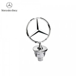 Žvaigždės emblema ant variklio dangčio Automobilio priekinio dangčio chromuotas logotipas Žymėjimas ant dangčio Mercedes Benz C E S klasėms W204 W205 W212 W213 W211 W220 W222 W223 sidabras