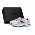 New Balance NB 530 amortizuojantys neslystantys kvėpuojantys žemi bėgimo bateliai Unisex Balti Sidabriniai Raudoni MR530SG(Team80-S-BOX) 36