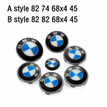 7 vnt. automobilio variklio dangčio priekinės ir galinės bagažinės emblema ženklelis BMW originaliam logotipui visi&scaron;kai juoda E36 E46 E53 E90 E60 E93 E87 G01 G20 X3 X5 F30 F20 X6 A-style74 82mm