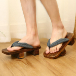 Madingi Unisex Vyrai Moterys Paulownia Mediniai Japoni&scaron;ki Tradiciniai Geta Klumpės Vyras 2026 Ninja Cosplay Batai &Scaron;lepetės Lauko Sandalai 38-44 40 beige