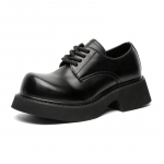 Vyri&scaron;ki odiniai laisvalaikio batai, storu padu, auk&scaron;tinantys, prabangaus prekės ženklo, verslo, formalūs batai, unisex, suvarstomi, proginiai batai 35