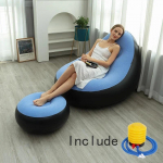 Madinga pripučiama sofa Laisvalaikis sėdmai&scaron;is tingus sofos komplektas lauke sulankstomas atlo&scaron;as lova Pūkuota sėdynė Tatami kėdutė kojoms Miegamojo kėdė dangaus mėlyna spalva