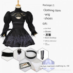 Cosplay Anime Kostiumas Nier: Automata Cosplay apranga moteri&scaron;ka 2B Sesuo Cosplay kostiumas C-Suit 2B Sister Package 2 (Clothes + Wig + Shoes) 4XL black