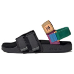 adidas Originals Adilette Sandalas 4.0 'Juodas Ry&scaron;kiai Žalias' Unisex Laisvalaikio Sandalai H03417 47