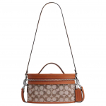 Coach Signature Drobės Odos Apdailos Cilindro Formos Per Petį Ne&scaron;iojama Rankinė su Vir&scaron;utine Rankena Kasdieniam Naudojimui Basic Set (Bag+Dust Bag)