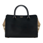Burberry juodos odos su vintage languota tekstūra rankinė per petį kasdieniam ne&scaron;iojimui ir darbui, su auksinės spalvos detalėmis Basic Set (Bag+Dust Bag)