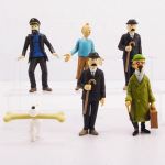 6 vnt./rinkinys 8 cm Anime Komiksai Titenko Nuotykiai Veiksmo Figūrėlės Mielas Komiksas Titenkas Milu Dupont PVC Žaislai Dovanos Vaikams 4-8cm