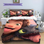 Kaip priauginti drakoną Hipo ir Bezdantį Antklodės užvalkalas ir pagalvių užvalkaliukai, HTTYD gerbėjų patalynė, Ideali dovana.chl 135x200cm brown