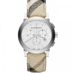Burberry BU9360 The City Nova Check Chronograph Vyri&scaron;kas laikrodis 42mm sidabras