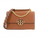 Tory Burch Miller Pintos Odos Grandinėlė Dvigubas Peties Dirželis Akordeono Formos Rankinė Moteri&scaron;kos Rankinės Ruda 80532-905 Basic Set (Bag+Dust Bag)