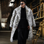 Žiemos naujo leopardo ra&scaron;to kailio vientiso vyri&scaron;ko palto pailginto kostiumo apykaklė dirbtinio lapės kailio kailio žolės kailio tendencija S