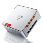 NiPoGi Mini PC žaidėjams AMD Ryzen R2544(4 branduoliai/8 gijos, iki 3,7 GHz/4 MB L3 talpyklos)-8 GB RAM DDR4 256 GB SSD, Windows 11, Trigubas ekranas