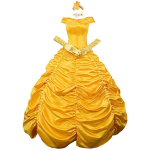 Eleganti&scaron;kas Pasakų Grožis ir Žvėrys Princesės Belle Cosplay Kostiumas Suknelė Moterims 3XL yellow