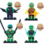 Konstruojamų kaladėlių figūrėlė Ninja vėžliukas, Edukacinis mini kaladėlių žaidimų rinkinys 4pcs
