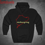 Hoodie-Laisvalaikio megztinis NURBURGRING Vokietijos lenktynių trasa Juodas Dydis nuo S iki 3XL S gray