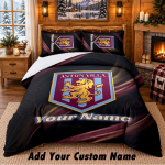 Aston Villa Ra&scaron;to Patalynės 3 dalių Komplektas Su Individualiu Vardų, Paklodė Ir Pagalvių Užvalkalai Namų Miegamajam 135cmx200cm