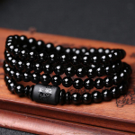 Drakono Fenikso apyrankė Juodojo Obsidiano akmens karoliukų apyrankė Moterims Vyrų transportavimo Lucky Jade papuo&scaron;alai men style-8mm