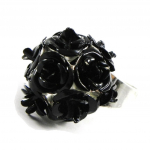 Les Tr&eacute;sors De Lily [H9847] - Bague Cr&eacute;ateur 'Boules de Roses' noir juoda