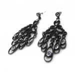 Les Tr&eacute;sors De Lily [J1199] - Boucles Cr&eacute;ateur 'Sissi' noir gris juoda
