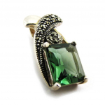 Les Tr&eacute;sors De Lily [J5284] - Pendentif Argent 'Sappho' &eacute;meraude