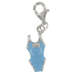 Les Tr&eacute;sors De Lily [Q4890] - Pendentif charm argent 'Maillot de bain' bleu argent&eacute; (rhodi&eacute;) - 15x7 mm mėlyna