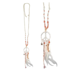 Les Tr&eacute;sors De Lily [Q5935] - Collier sautoir 'Boho' blanc beige (peace) - 90 cm- 16x5 cm balta