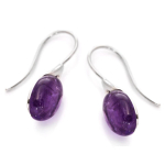 Les Tr&eacute;sors De Lily [Q6752] - Boucles d'oreilles Argent 'Meghan' am&eacute;thyste argent&eacute; (rhodi&eacute;) - 18x10 mm
