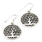 Les Tr&eacute;sors De Lily [Q7548] - Boucles argent artisanales 'Arbre de Vie' argent&eacute; - 19 mm