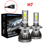 2X H7 CAR LED priekinių žibintų komplektas 120W 26000LM lemputė Xenon 6000K balta