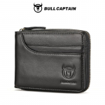 BULLCAPTAIN RFID vyri&scaron;ka piniginė Natūralios odos monetų piniginės dizainerio prekės ženklo piniginė sankabos odinė piniginė vyri&scaron;ka piniginės kortelių laikiklis juoda