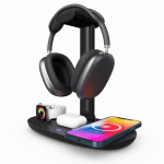 Greitas belaidis įkroviklis 4 viename Qi įkrovimo doko stotelė, skirta iPhone 12 11 Pro XS MAX XR X 8 Apple Watch SE Mag Safe AirPods Pro Max