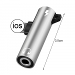 2 viename garso adapteris metalo lydinio 3,5 mm lizdas ausinių garso įkrovimo kabelio jungtis, skirta iPhone 12 mini 11 pro max X XR XS Max 8