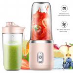 Elektrinė 6 peilių automatinė 400 ml ne&scaron;iojama elektrinė sulčiaspaudė USB įkraunama vaisių spaudimo trintuvas, ne&scaron;iojamas